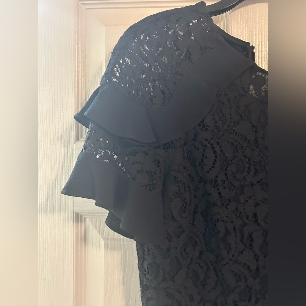 Burberry Lace Ruffle Sleeves Midi Dress - Picture 7 of 13